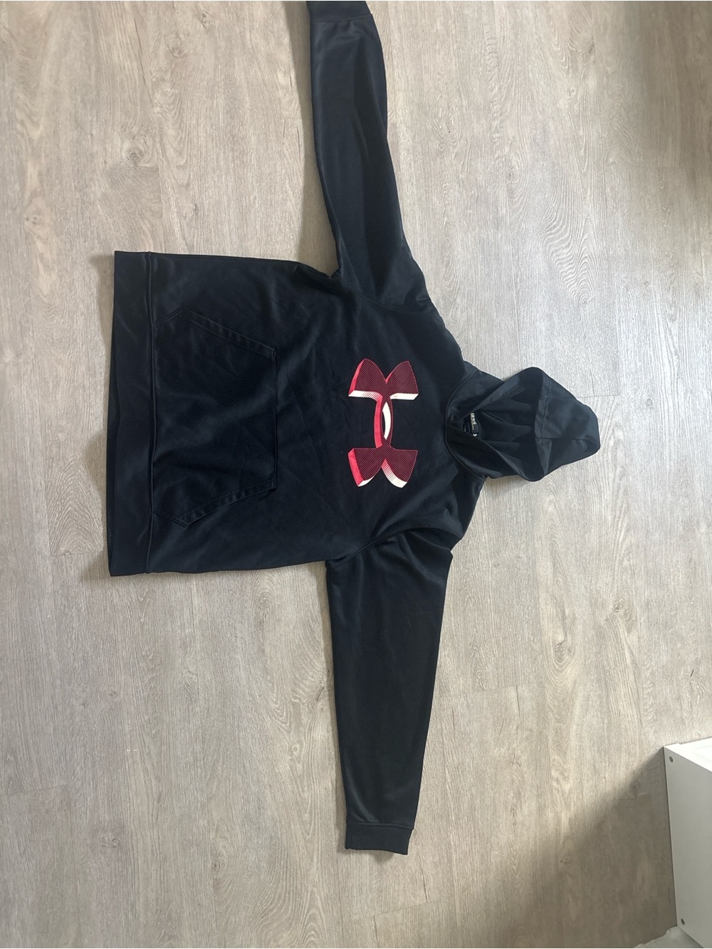 Under Armour Black Hoodie with Red Logo Accent